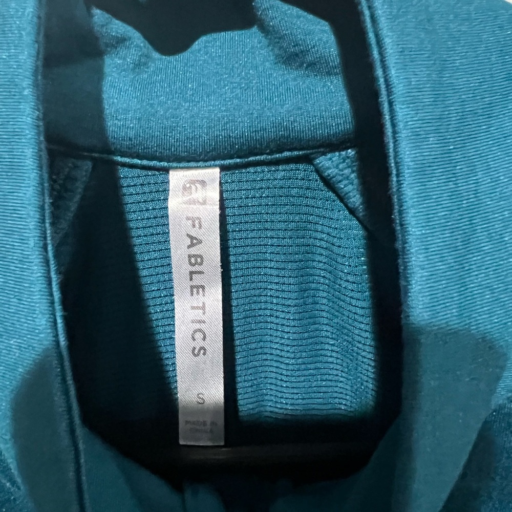 Fabletics Teal Zip-Up Jacket Size Small EUC - image 3